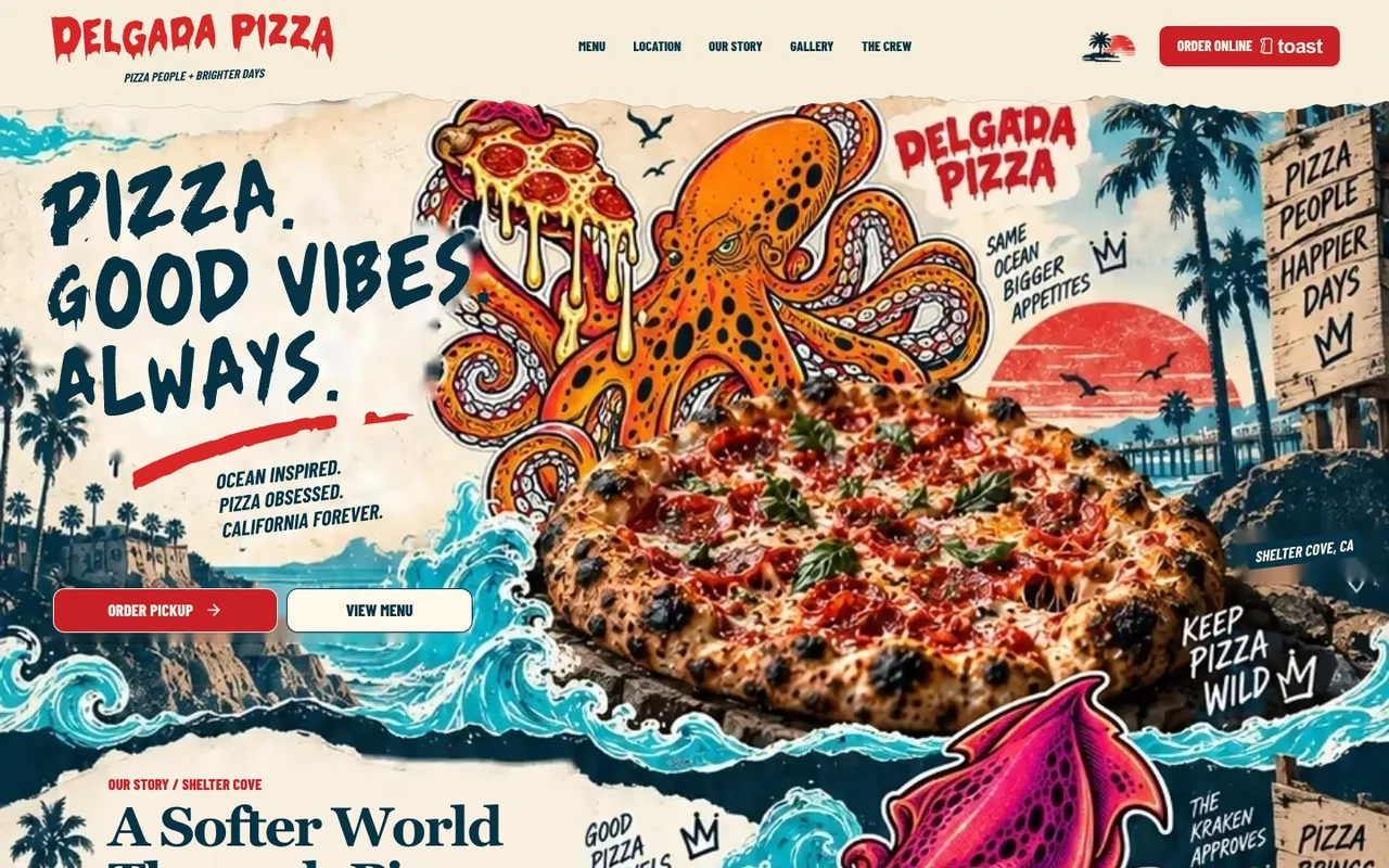 Delgada Pizza website preview