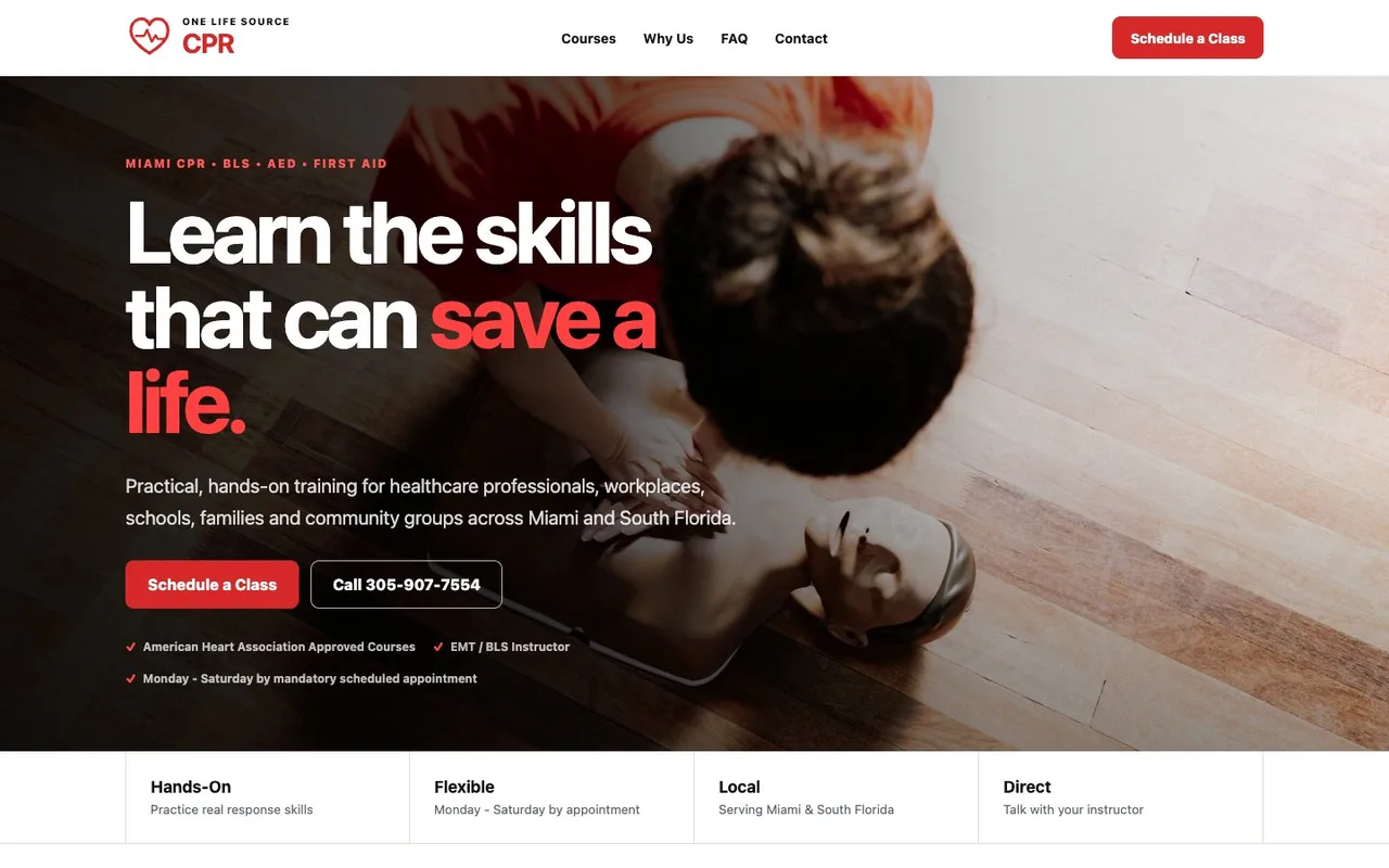 One Life Source CPR website preview